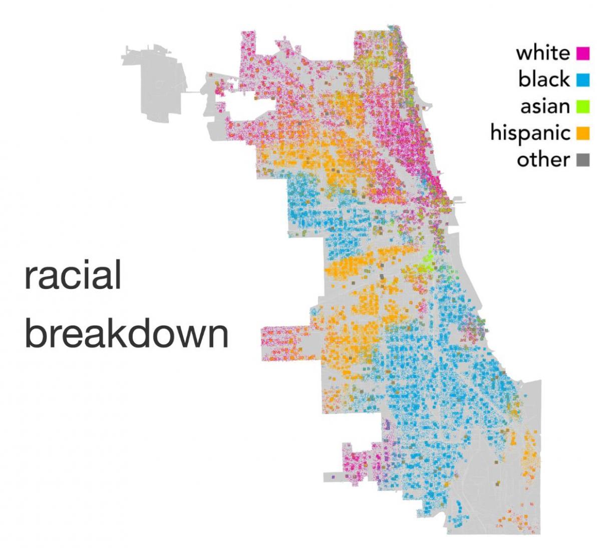 नक्शा शिकागो की जातीयता