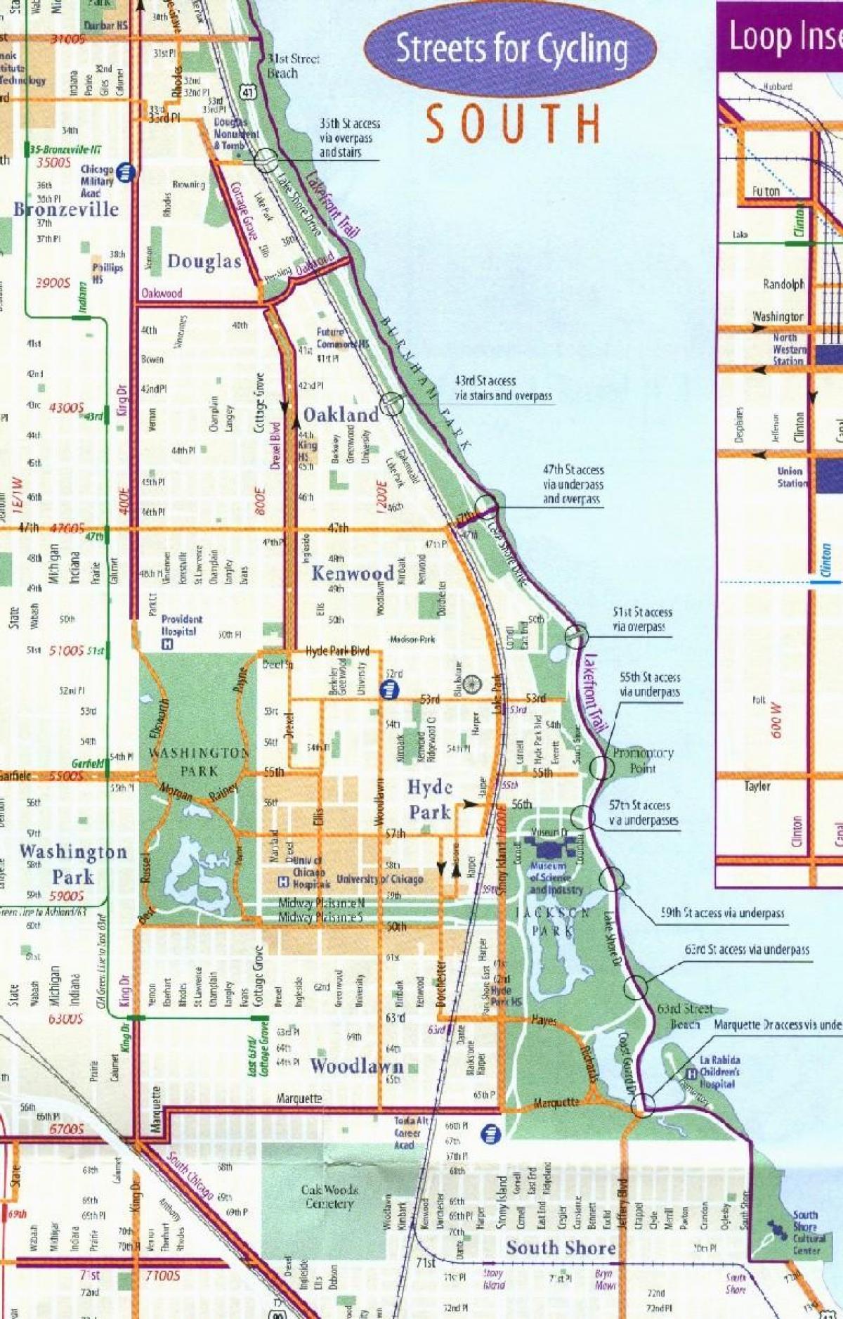 शिकागो बाइक लेन नक्शा