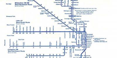 नक्शे की ब्लू लाइन शिकागो