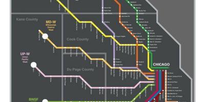 Metra ट्रेन का नक्शा शिकागो