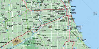 नक्शा शिकागो क्षेत्र