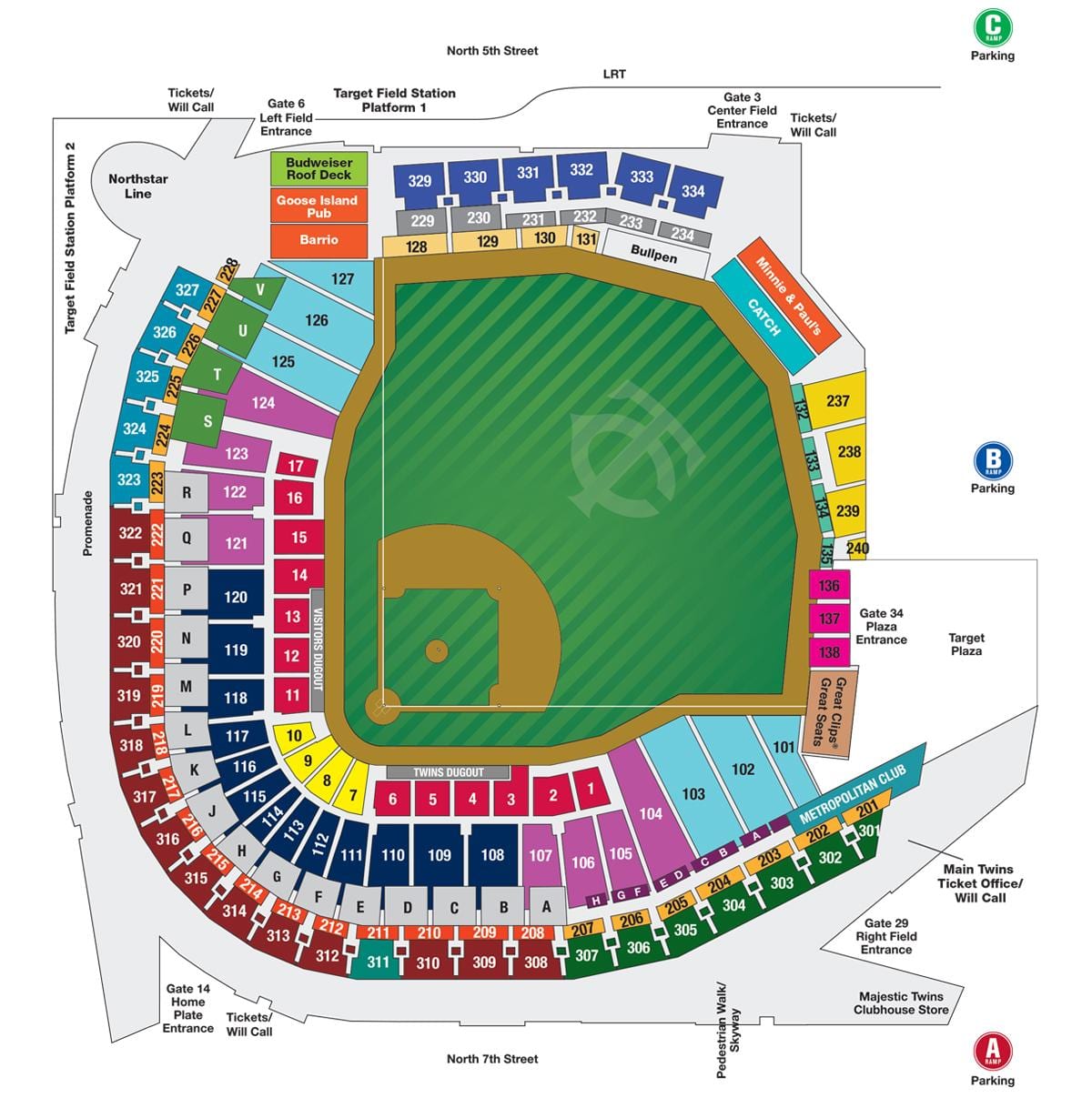 wrigley फील्ड बैठने का नक्शा के साथ सीट नंबर