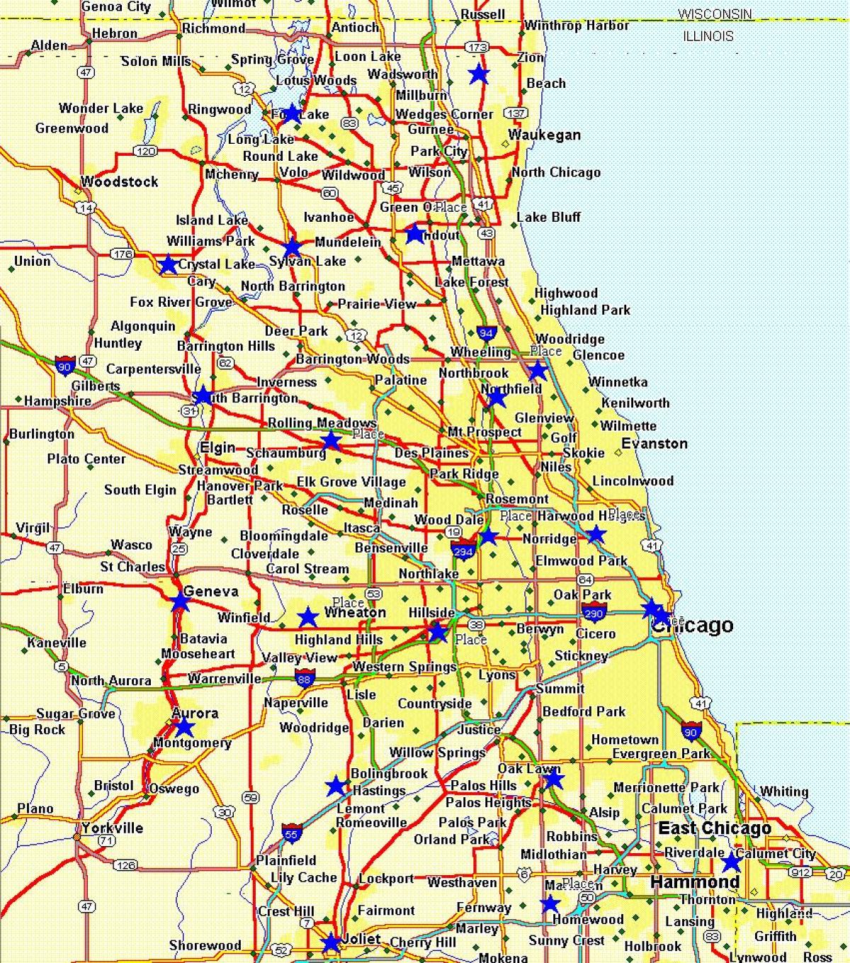 शहर के नक्शे के शिकागो