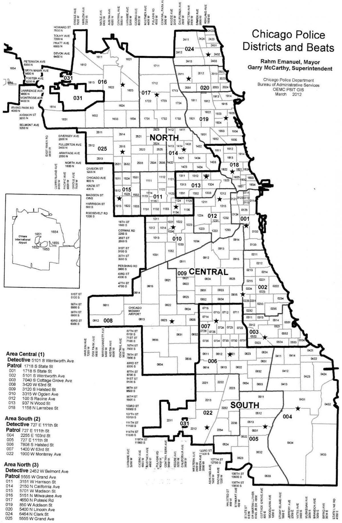 पुलिस जिलों के नक्शे शिकागो
