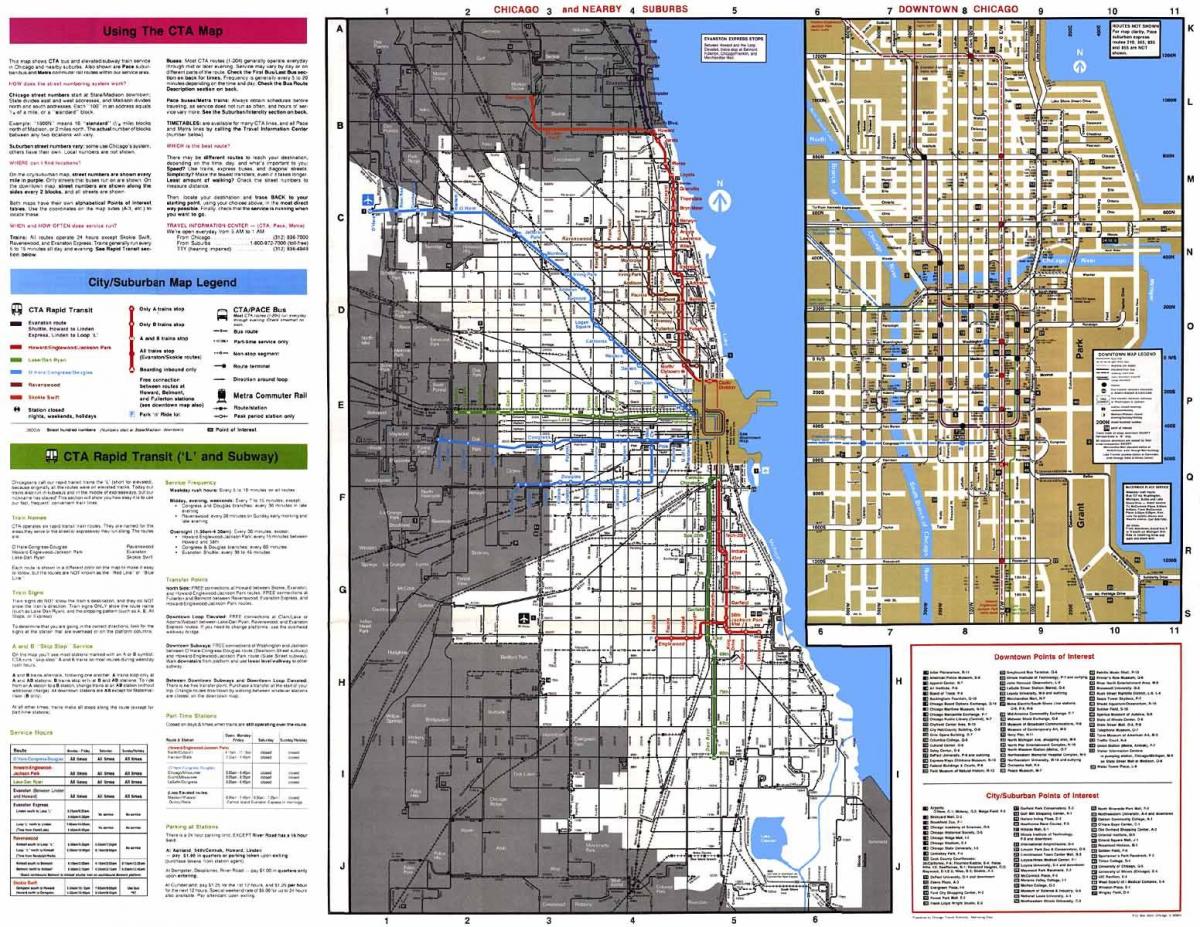 बस मार्गों शिकागो के नक्शे
